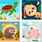 Framed 4 Pack Paint by Number for Kids, Paint by Numbers for Kids Ages 8-12, Painting by Numbers Kits Children Beginner, DIY Animals Acrylic Oil Painting Kits for Home Wall Decor 8x8inch